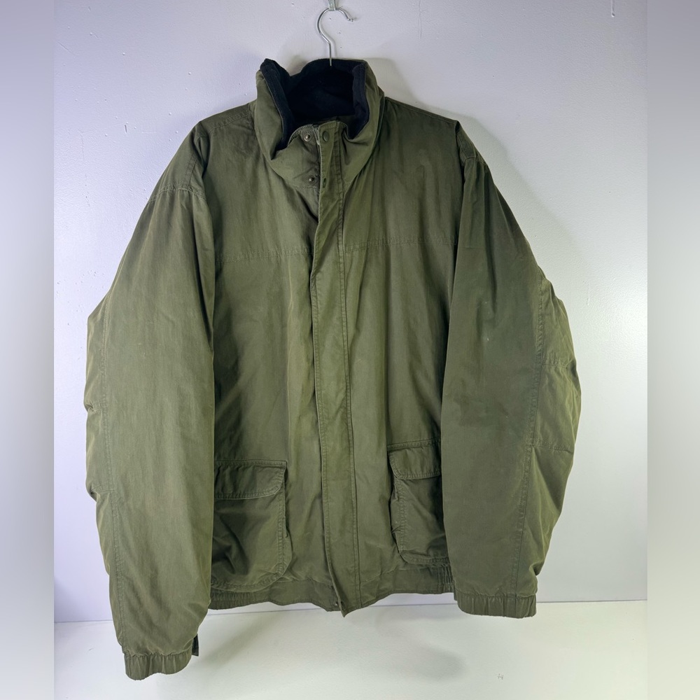 Vtg. L.L. Bean Men's L Down Parka Jacket Green Goose Down Insulated Winter Coat